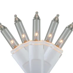 300 Count Clear Mini Icicle Christmas Lights, 18ft White Wire