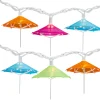 10 Count Colorful Drink Umbrella Novelty String Lights, 6.5 ft White Wire