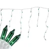 100 Count Green Mini Icicle Christmas Lights - 3.5 ft White Wire