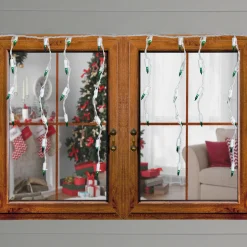 100 Count Green Mini Icicle Christmas Lights - 3.5 ft White Wire