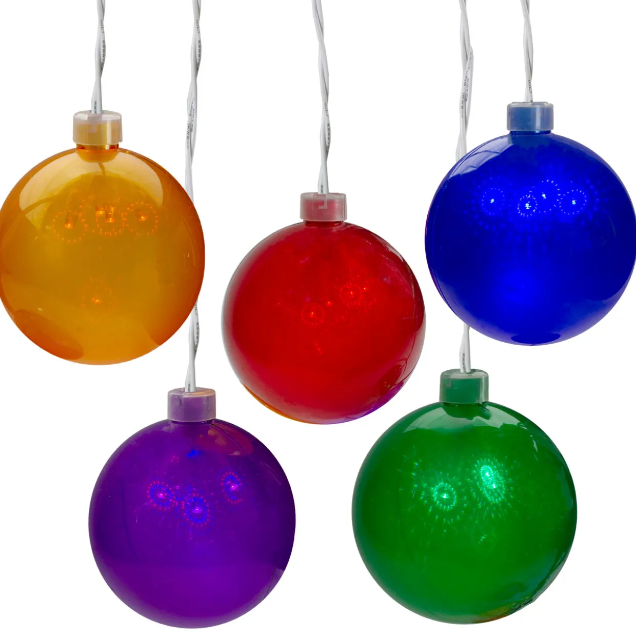 5 Count Multi-Color LED Globe Icicle Christmas Light Set