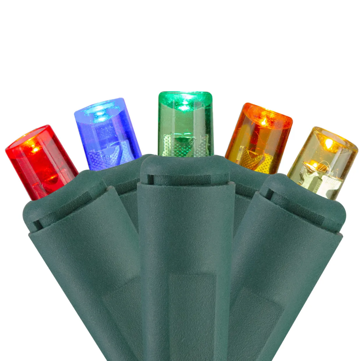 60 Count Multi-Color LED Wide Angle Twinkling Christmas Lights - 19.5', Green Wire