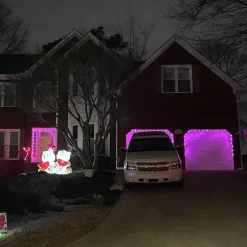 25 Count Pink LED C9 Christmas Lights, 16 ft White Wire