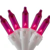 100 Count Pink Mini Icicle Christmas Lights - 8' White Wire