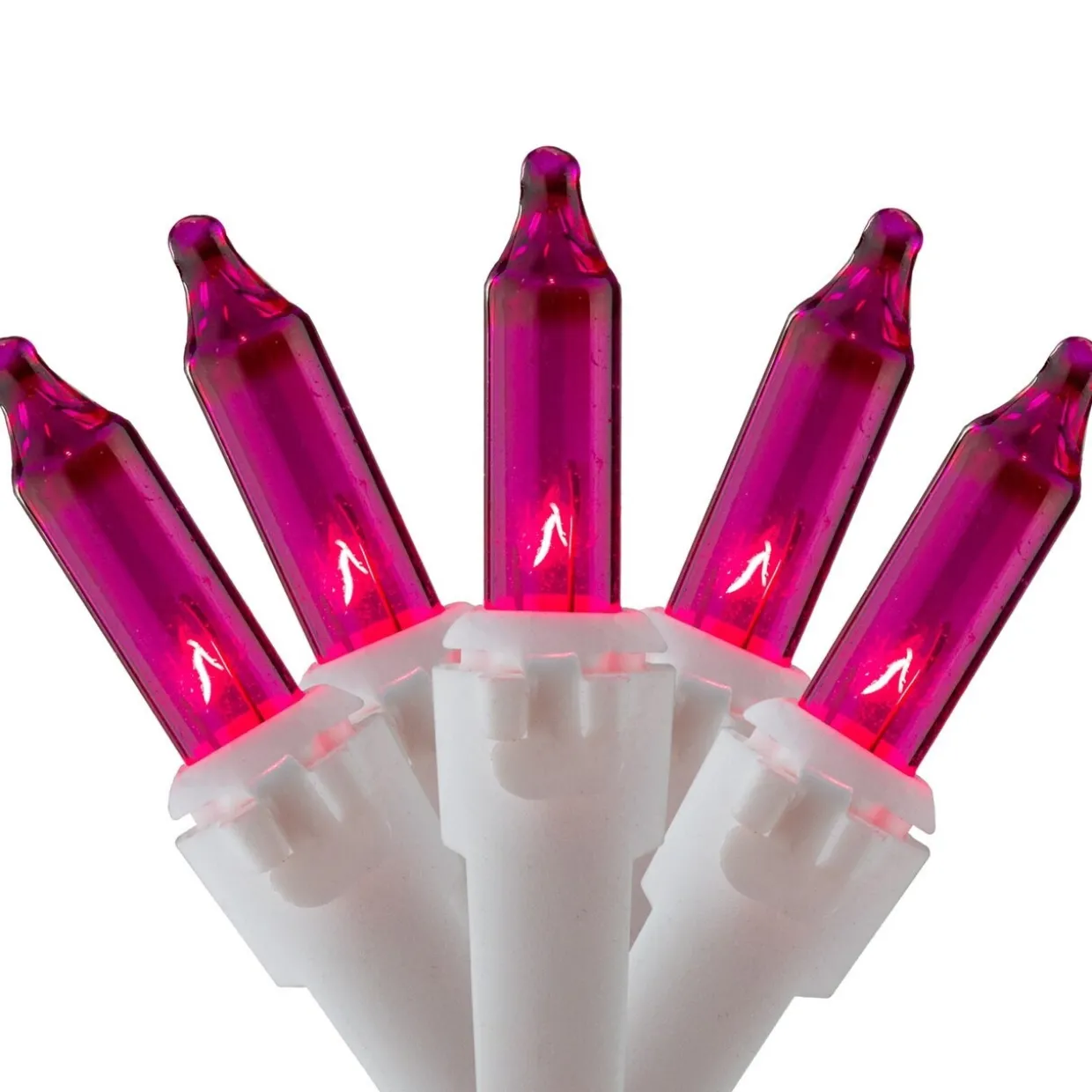 100 Count Pink Mini Icicle Christmas Lights - 8' White Wire