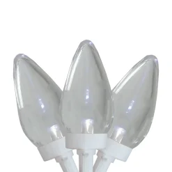 25 Count Pure White LED C7 Christmas Lights, 16 ft White Wire