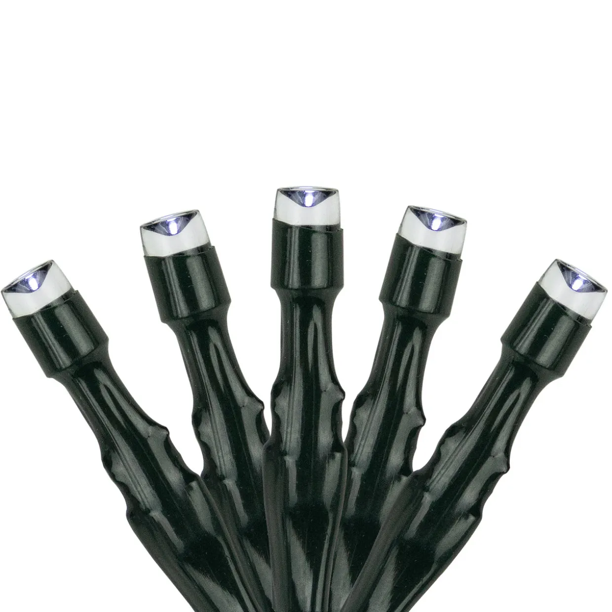 200 Count Pure White LED Solar Power Mini Christmas Light Set with Green Wire