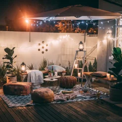 200 Count Pure White LED Solar Power Mini Christmas Light Set with Green Wire