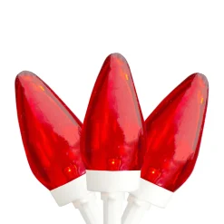 25 Count Red LED C7 Christmas Lights, 16 ft White Wire