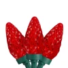 50 Count Red LED Faceted C9 Christmas Light Set, 20.25 ft Green Wire