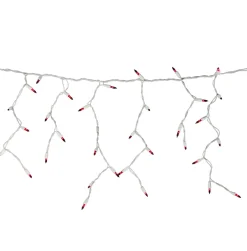 100 Count Red Mini Icicle Christmas Lights - 3.5 ft White Wire
