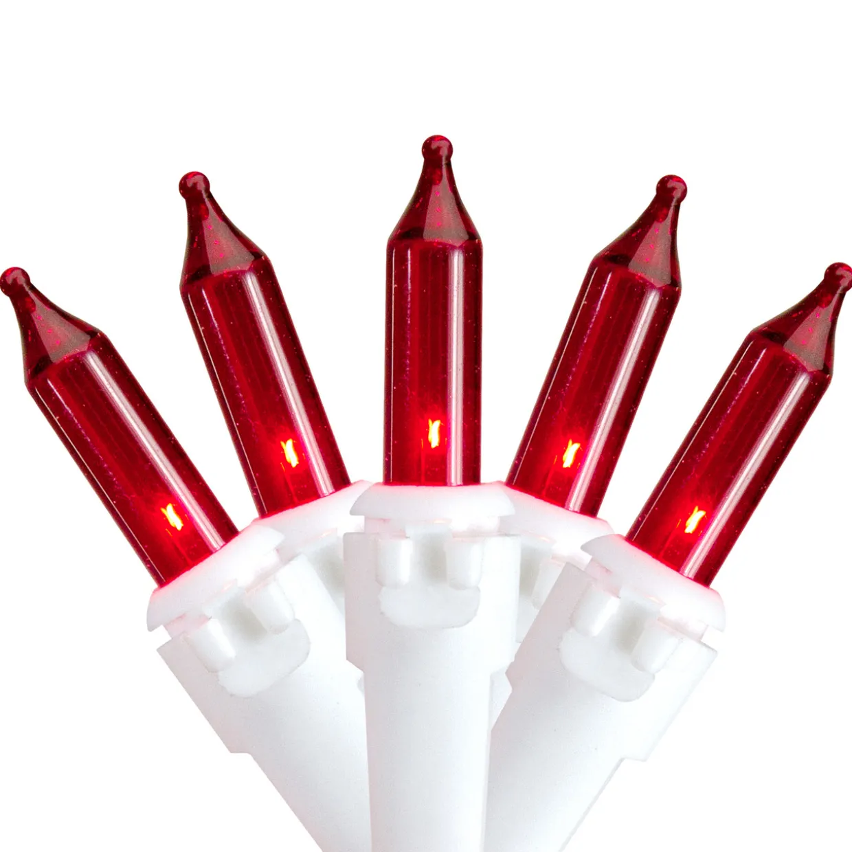 100 Count Red Mini Icicle Christmas Lights - 3.5 ft White Wire