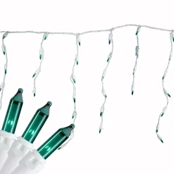 100 Count Teal Mini Icicle Christmas Lights, 3.5 ft White Wire