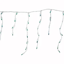 100 Count Teal Mini Icicle Christmas Lights, 3.5 ft White Wire