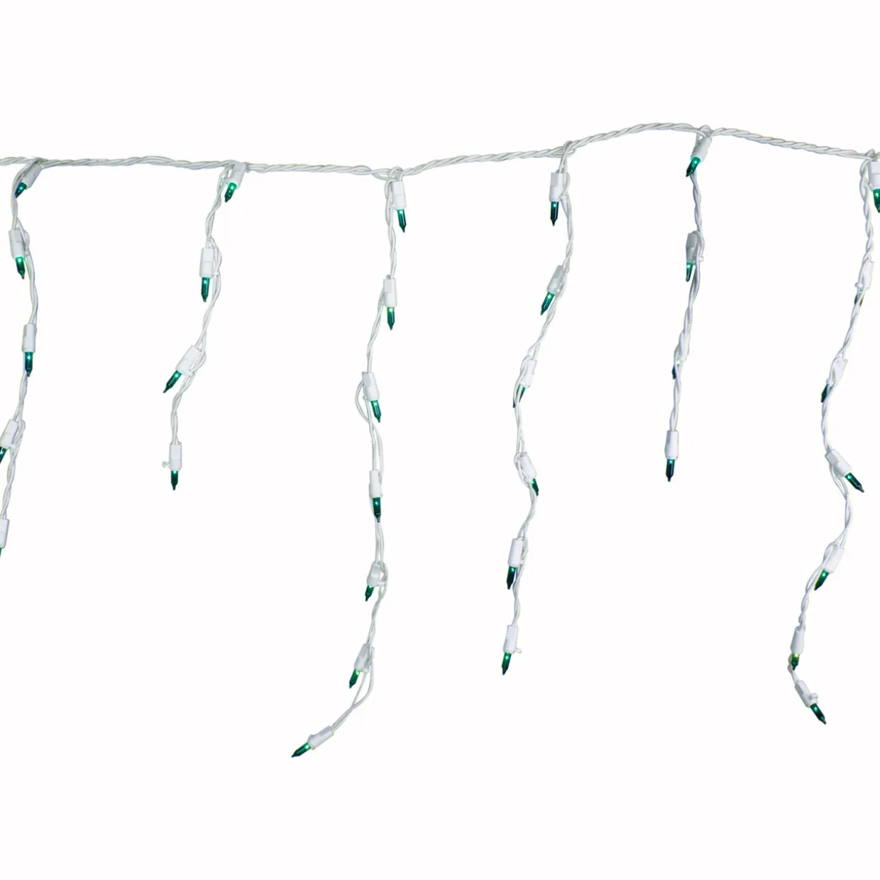 100 Count Teal Mini Icicle Christmas Lights, 3.5 ft White Wire
