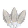 25 Count Warm White LED C9 Christmas Lights, 16 ft White Wire