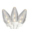 25 Count Warm White LED C7 Christmas Lights, 16 ft White Wire