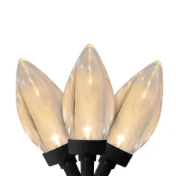 25 Count Warm White LED C9 Christmas Lights, 16 ft Black Wire