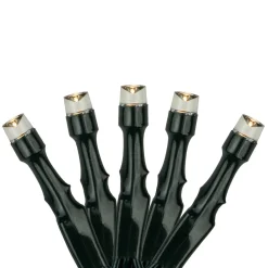 100 Count Warm White LED Solar Power Mini Christmas Light Set with Green Wire