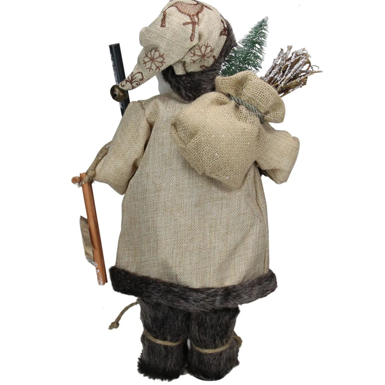 16.5" Country Rustic Santa Claus with Wooden Sled and Gifts Christmas Figure