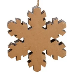 10" Country Rustic Silver Glittered Snowflake Christmas Ornament