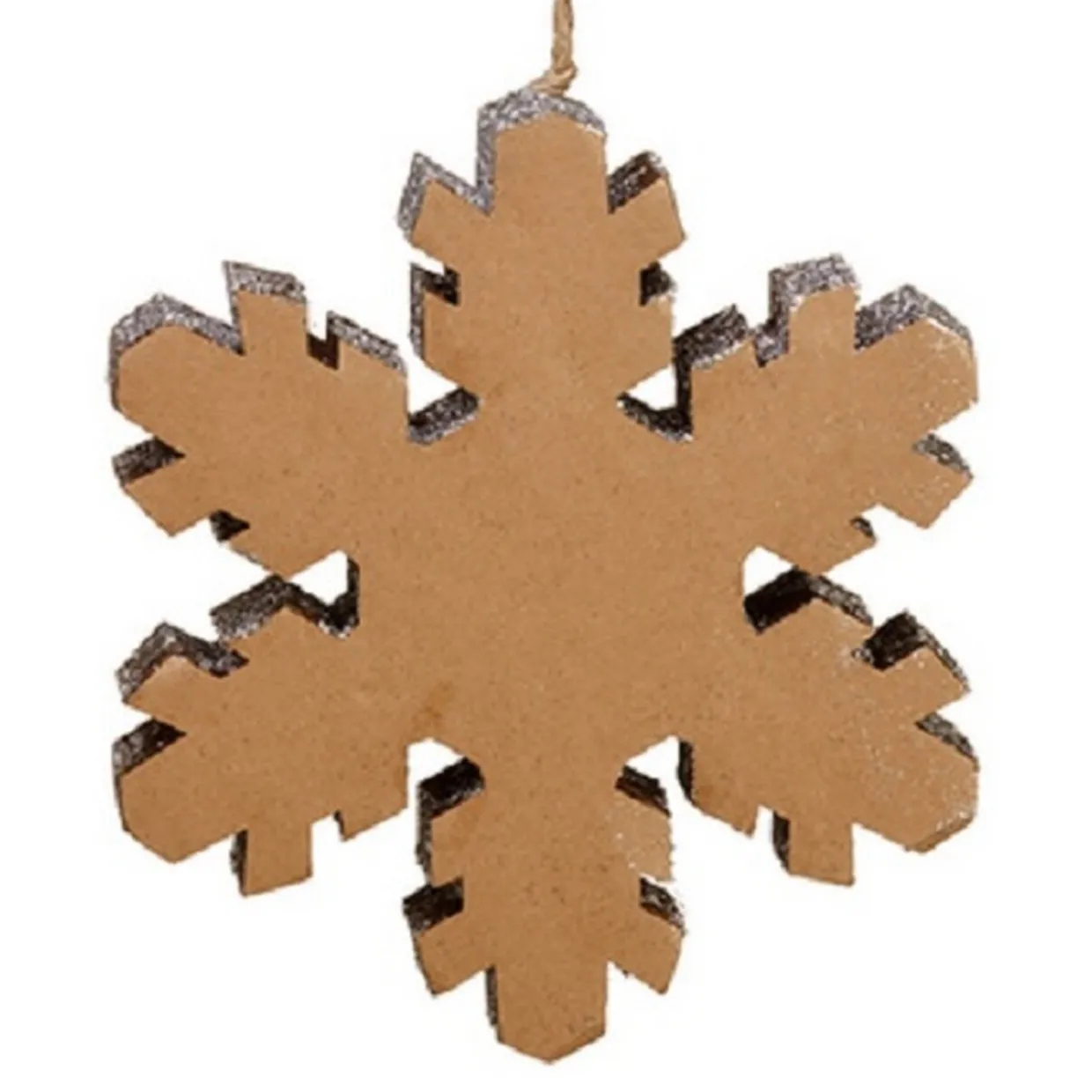 10" Country Rustic Silver Glittered Snowflake Christmas Ornament