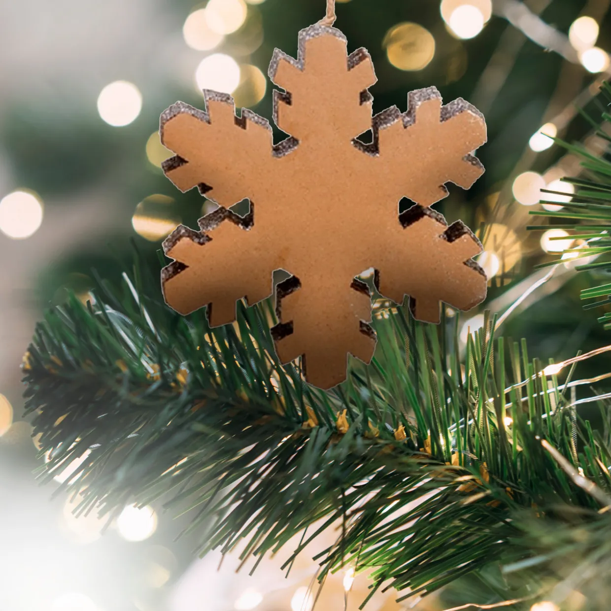 10" Country Rustic Silver Glittered Snowflake Christmas Ornament
