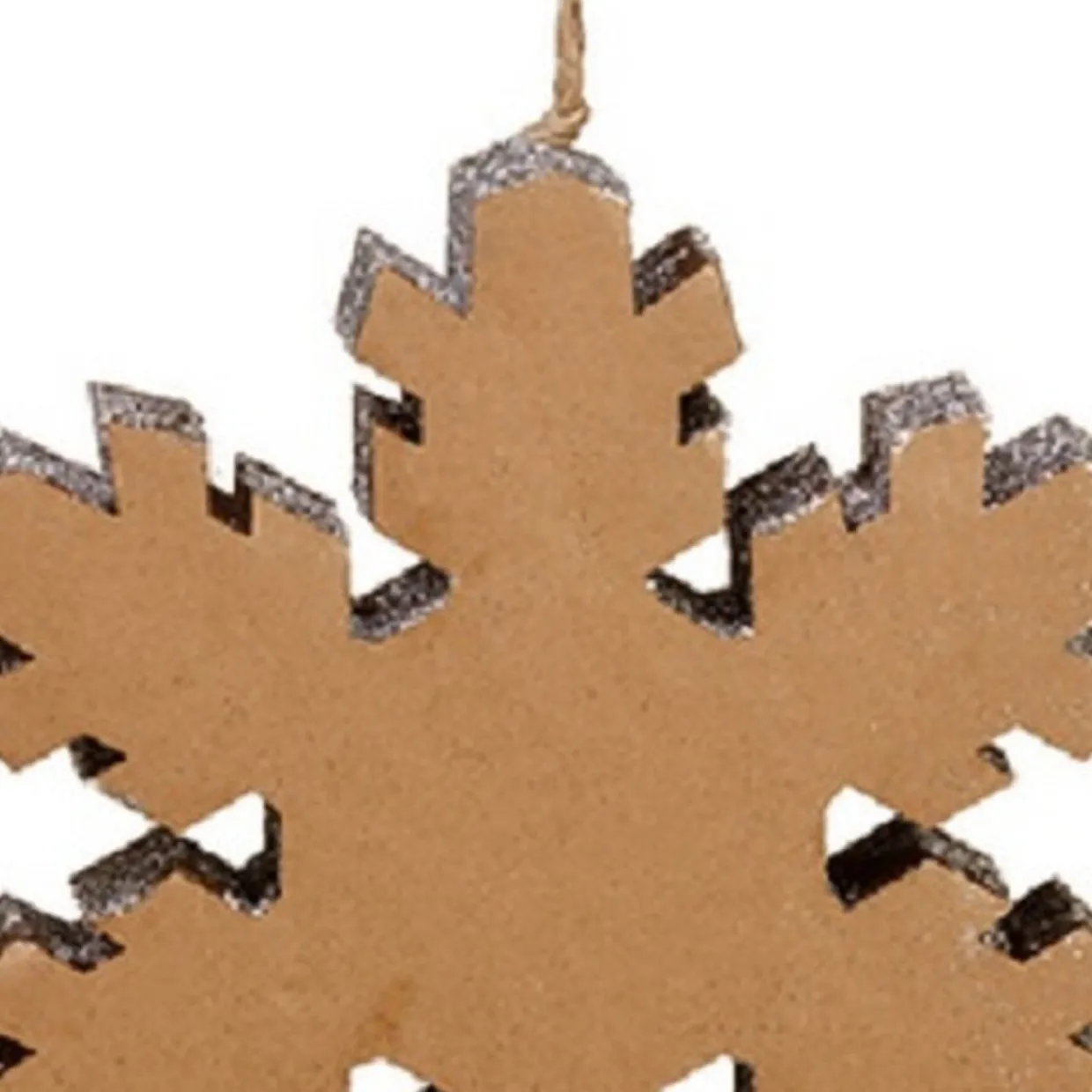 10" Country Rustic Silver Glittered Snowflake Christmas Ornament