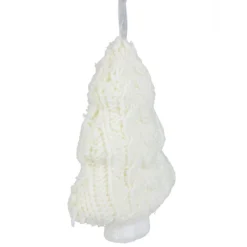 6" Cream Cable Knit Christmas Tree Shaped Ornament