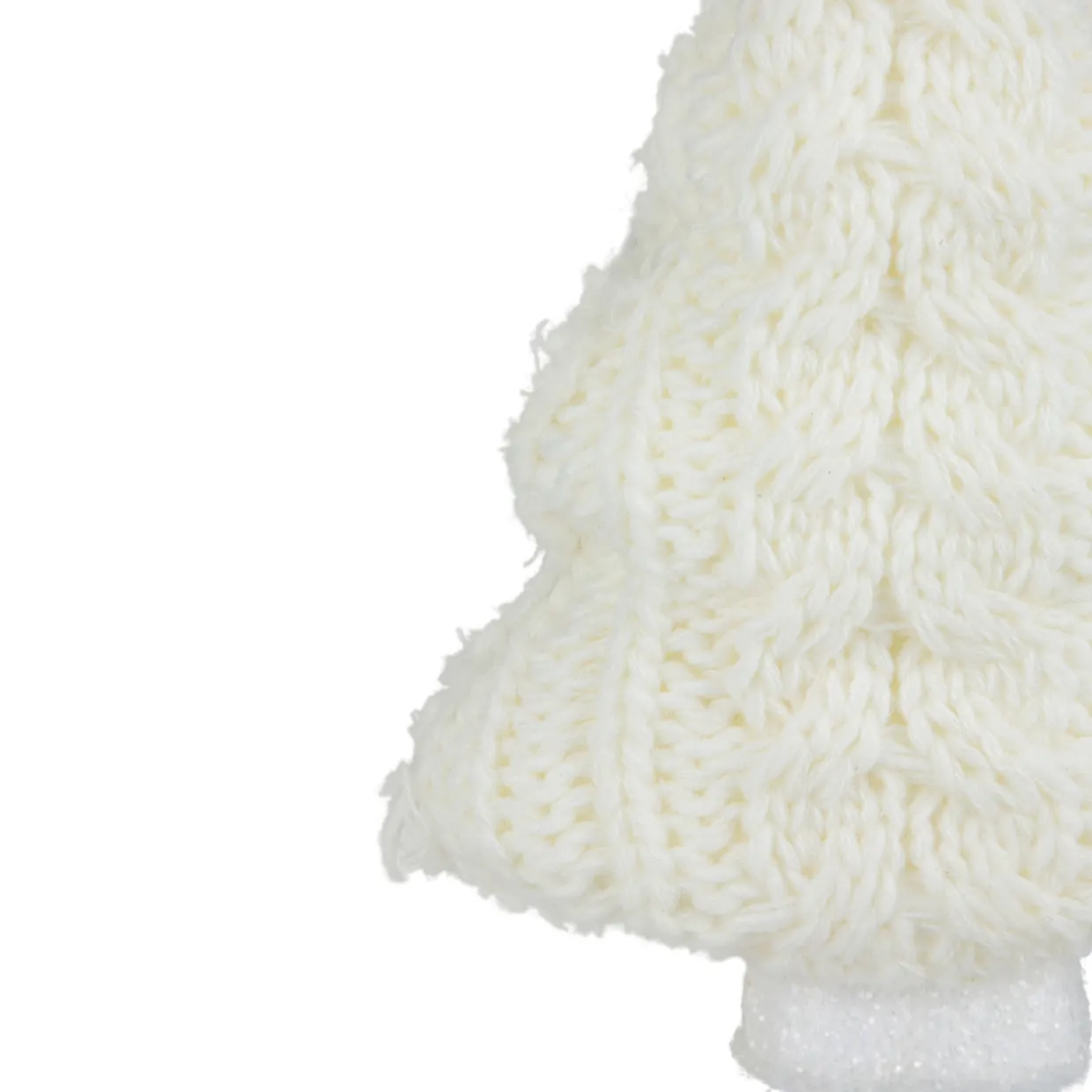 6" Cream Cable Knit Christmas Tree Shaped Ornament