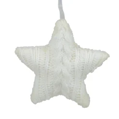 4" Cream Cable Knit Star Christmas Ornament