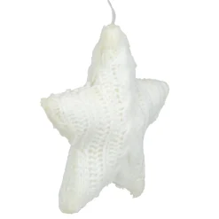 4" Cream Cable Knit Star Christmas Ornament