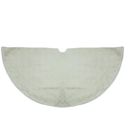 48" Cream Quilted Christmas Hexagon Tree Skirt with Velvety Trim