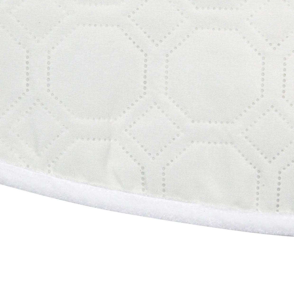 48" Cream Quilted Christmas Hexagon Tree Skirt with Velvety Trim