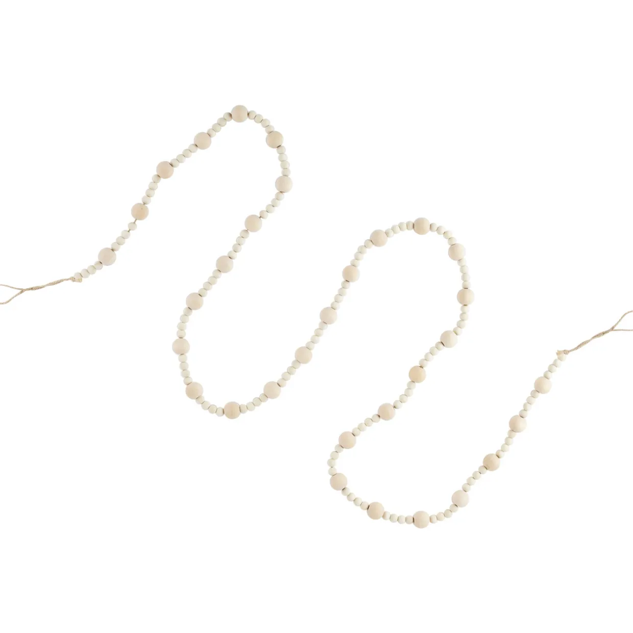 6' Cream Wooden Beads Christmas Garland, Unlit