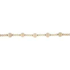 6' Cream Wooden Beads Christmas Garland, Unlit
