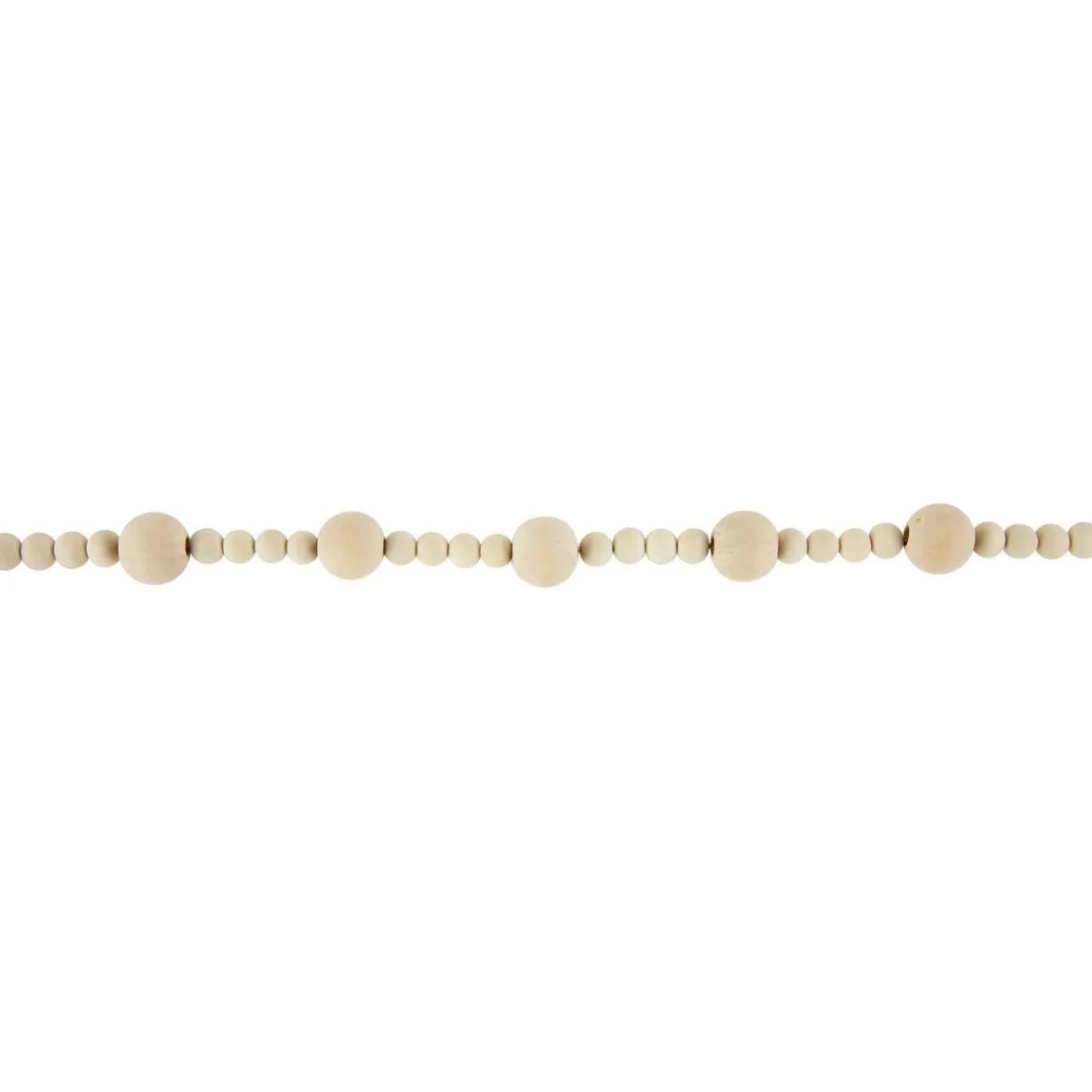 6' Cream Wooden Beads Christmas Garland, Unlit