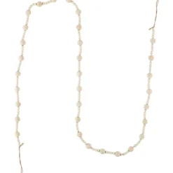 6' Cream Wooden Beads Christmas Garland, Unlit