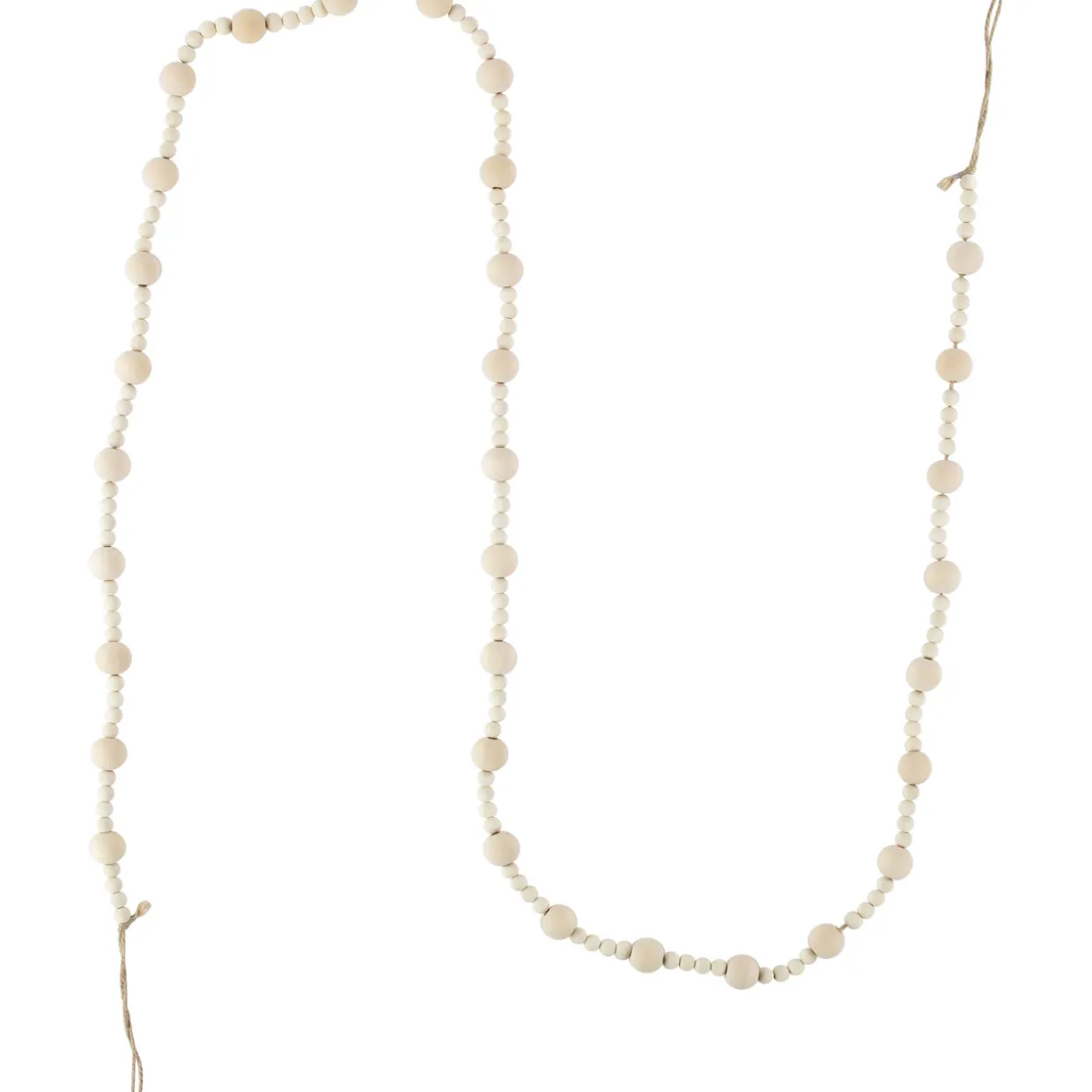 6' Cream Wooden Beads Christmas Garland, Unlit
