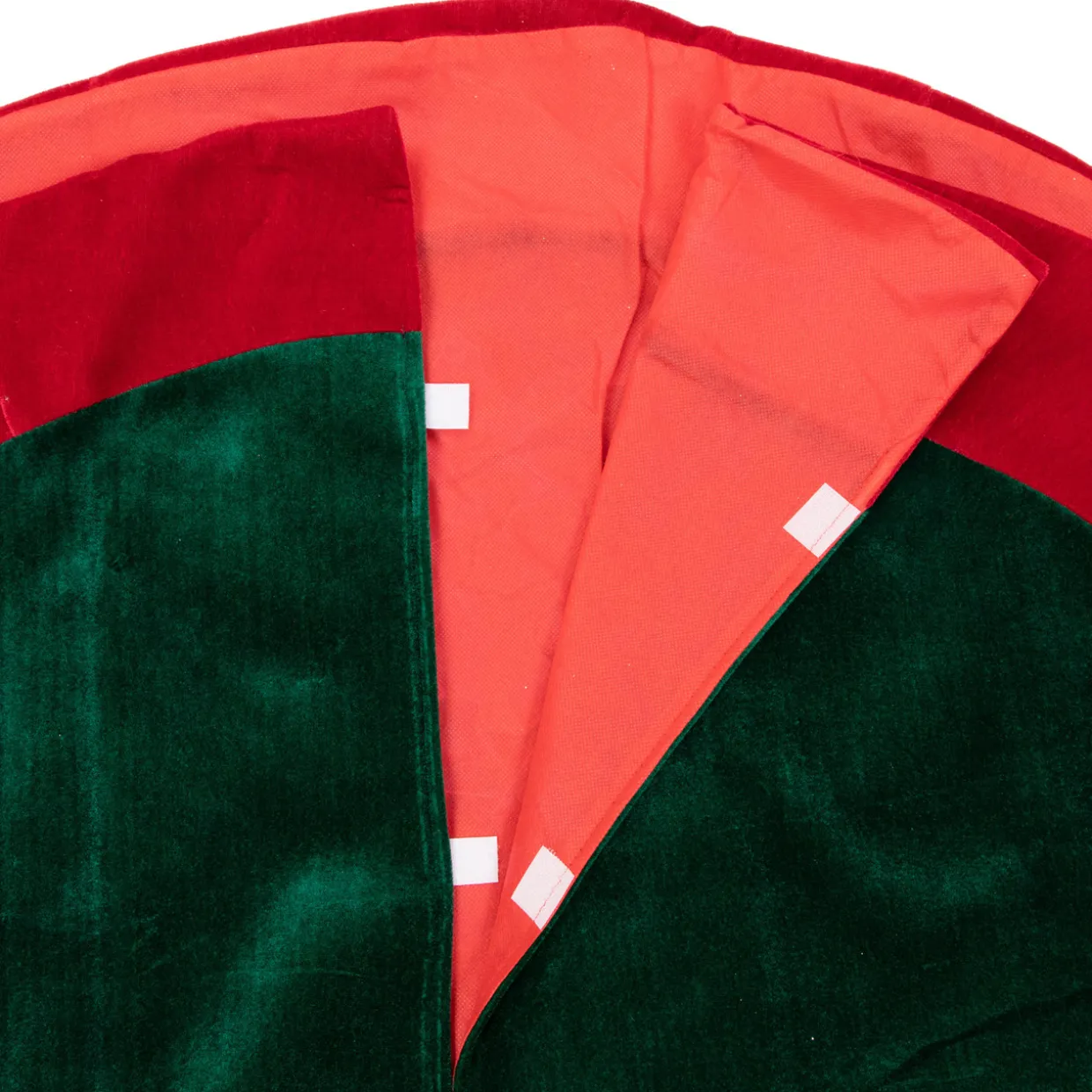 48" Dark Green Holly and Berry Velveteen Christmas Tree Skirt