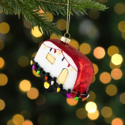 3" Decked Out Holiday Camper Glass Christmas Ornament