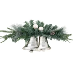 18" Decorated Pine Artificial Christmas Swag with Silver Bells