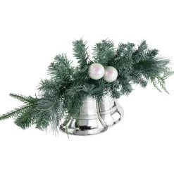 18" Decorated Pine Artificial Christmas Swag with Silver Bells