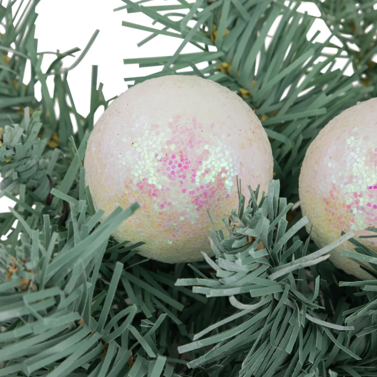 18" Decorated Pine Artificial Christmas Swag with Silver Bells