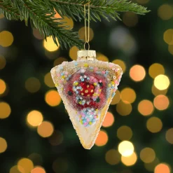 3" Double Layer Slice of Cake Glass Christmas Ornament