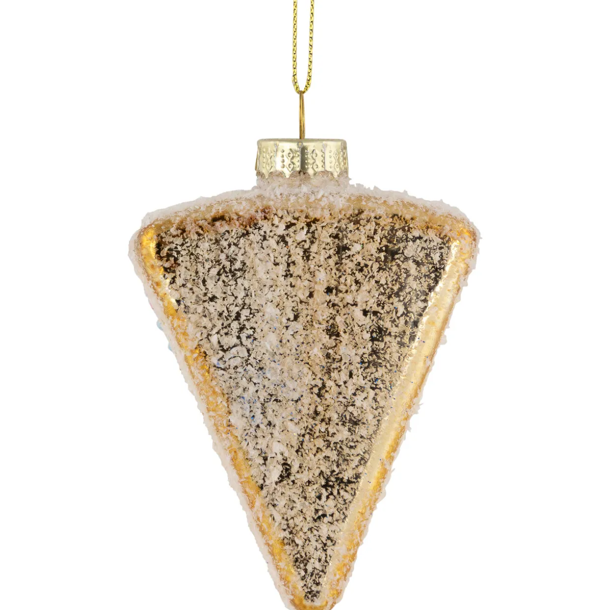3" Double Layer Slice of Cake Glass Christmas Ornament