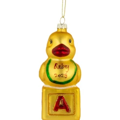 5" Ducky New Baby 2023 Glass Christmas Ornament