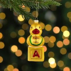 5" Ducky New Baby 2023 Glass Christmas Ornament
