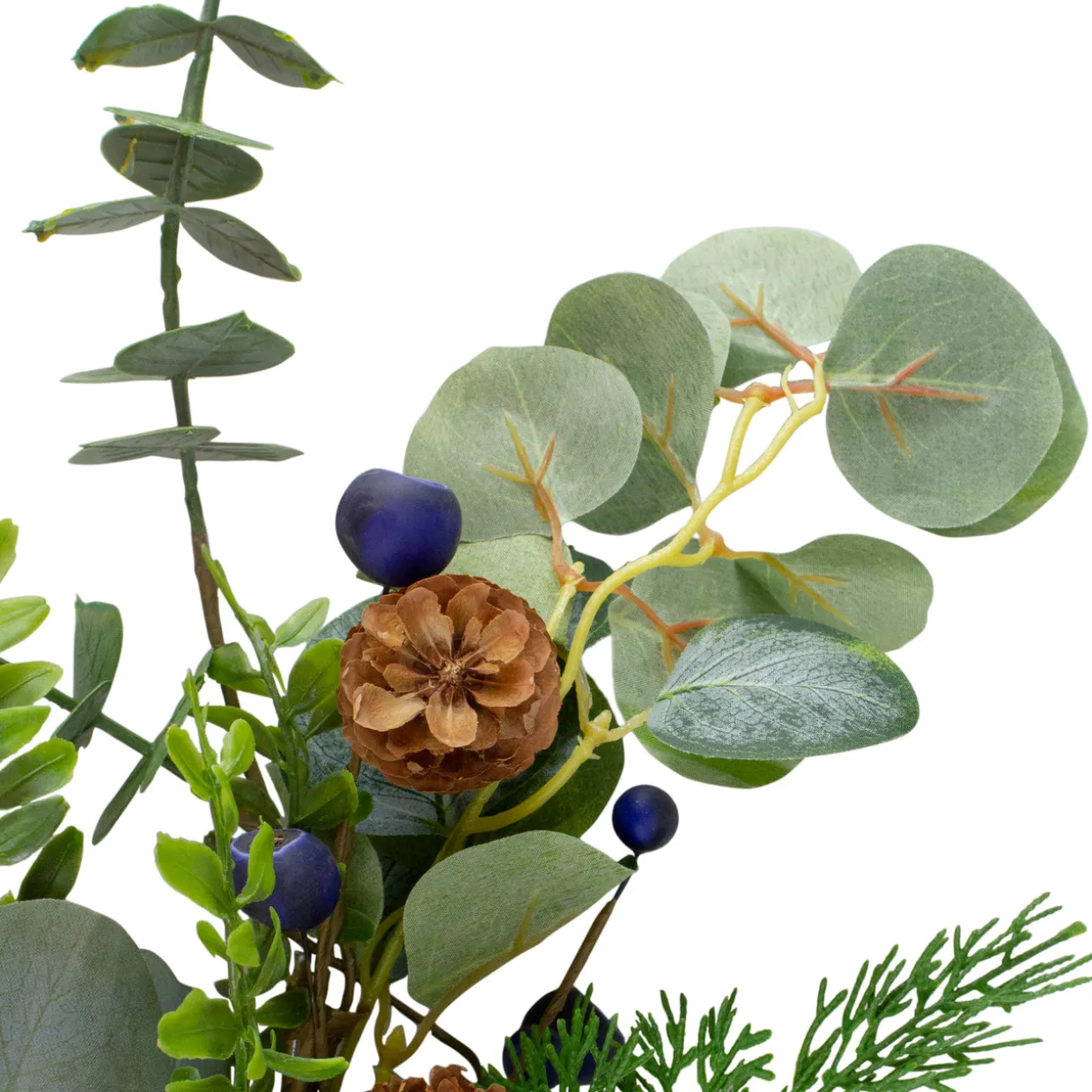 32" Eucalyptus, Pinecones and Blueberries Artificial Pine Christmas Spray