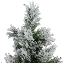 18" Flocked Pine Medium Artificial Christmas Tree in Burlap Base - Unlit